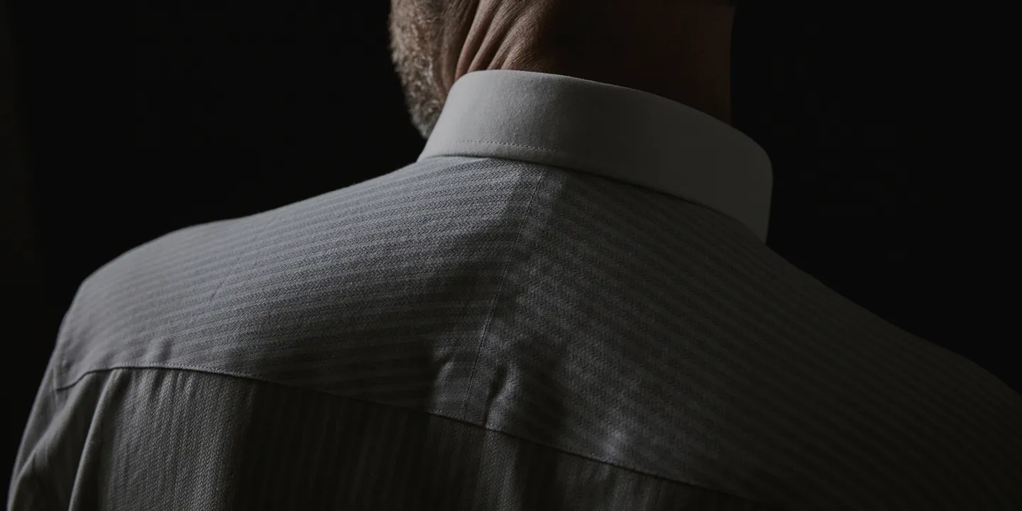 Model wearing a custom dress shirt